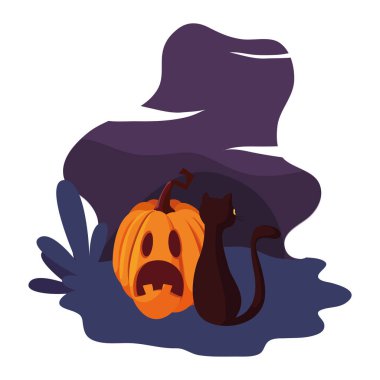 kabak kedi mutlu cadılar bayramı kutlaması