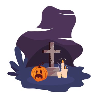 kabaklar çapraz mumlar mutlu cadılar bayramı kutlaması