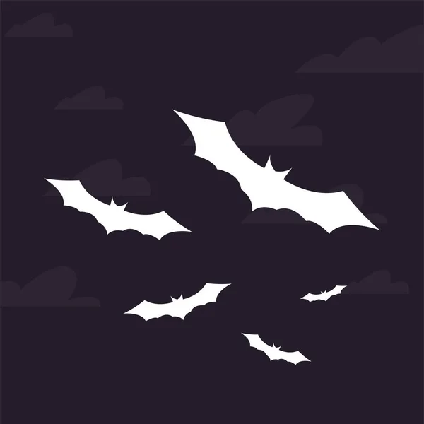 Morcegos feliz halloween celebração design — Vetor de Stock