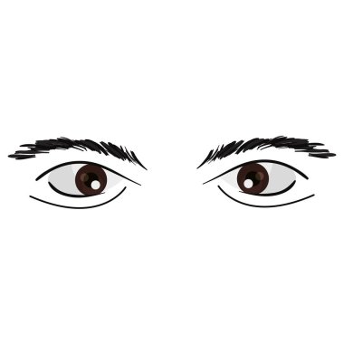 beyaz arka planda kaşları olan gözler