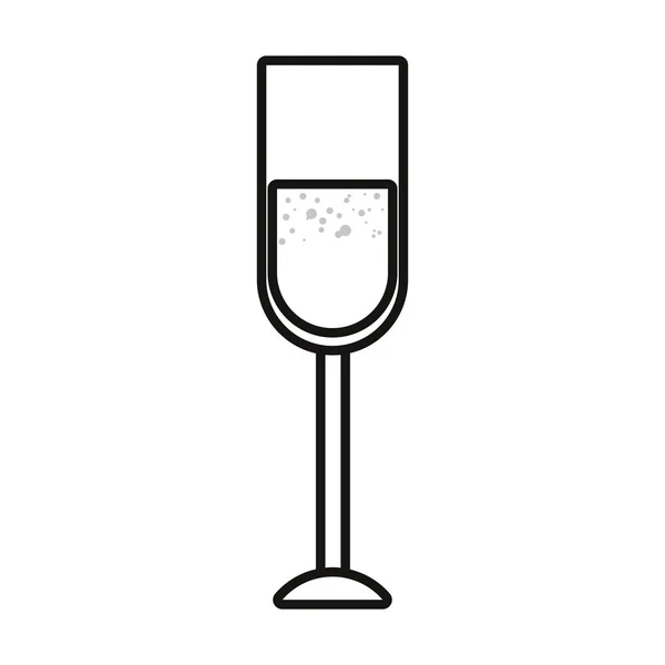 Champagne drinken op witte achtergrond outline — Stockvector