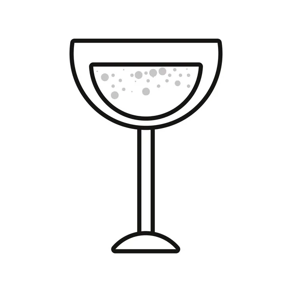 Champagne drinken op witte achtergrond outline — Stockvector