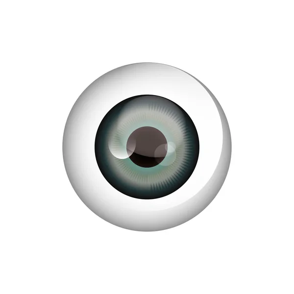 Visión del globo ocular sobre fondo blanco — Archivo Imágenes Vectoriales