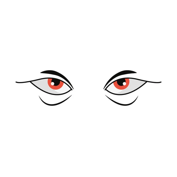 Ögon med ögonbryn på vit bakgrund — Stock vektor