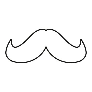 beyaz arka plan üzerinde hipster bıyık