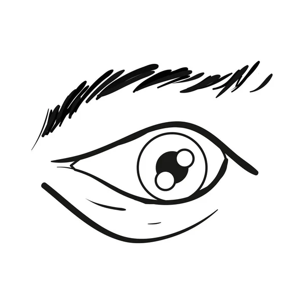 Menschliches Auge auf weißem Hintergrund — Stockvektor