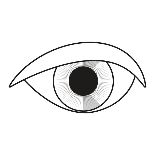 Mänskligt öga isometrisk på vit bakgrund — Stock vektor