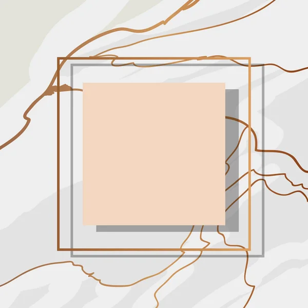 Quadratischer Rahmen elegante Vorlage für Etiketten aus Marmor — Stockvektor