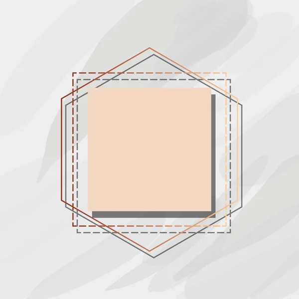 Lineáris keret négyzetes címkéje márvány sablon — Stock Vector