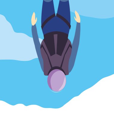 paraşüt kapalı havada kadın skydiver