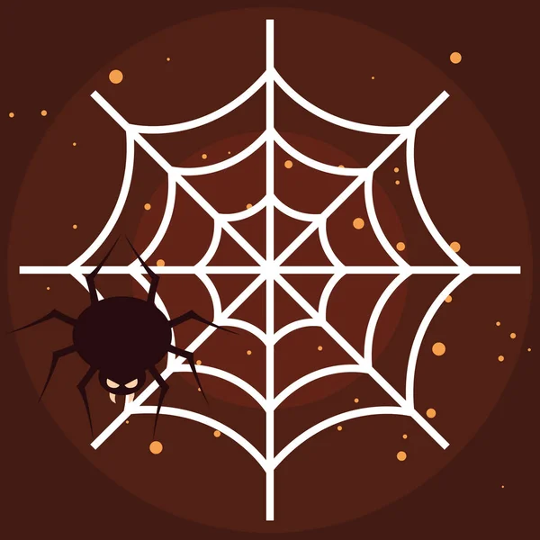 Örümcek web cadılar bayramı böcek — Stok Vektör