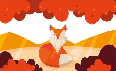 mutlu sonbahar sezonu düz tasarım