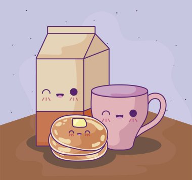 lezzetli gıda kawaii tarzı ile krep