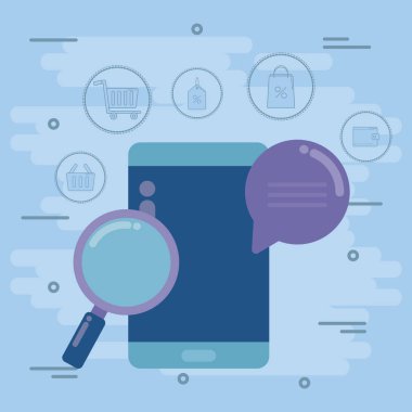 Sosyal medya simgelerine sahip akıllı telefon