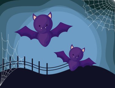 sahne cadılar bayramı uçan yarasalar