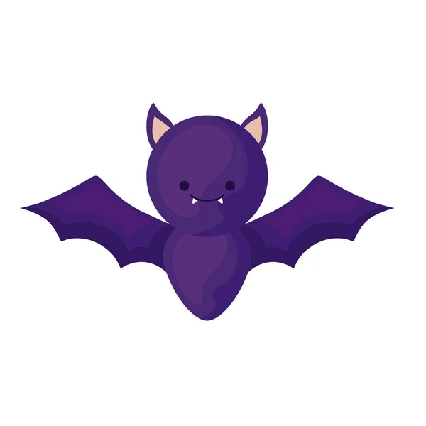 Bat flygande Halloween isolerad ikon — Stock vektor