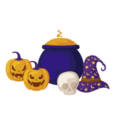 şapka cadı ve simgeleri cadılar bayramı ile kabaklar