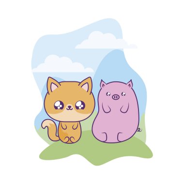 piggy bebek hayvanlar kawaii ile sevimli tilki