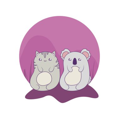 koala bebek hayvanlar kawaii ile sevimli kedi