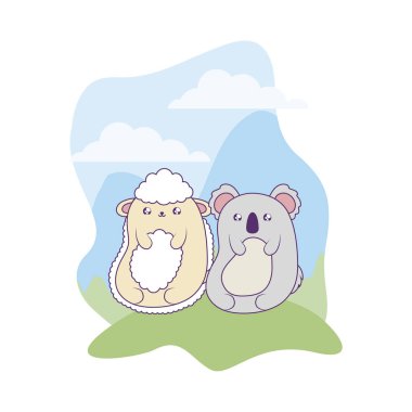 koala bebek hayvanlar kawaii ile sevimli koyun