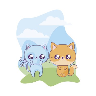 kedi hayvanlar bebek kawaii ile sevimli tilki