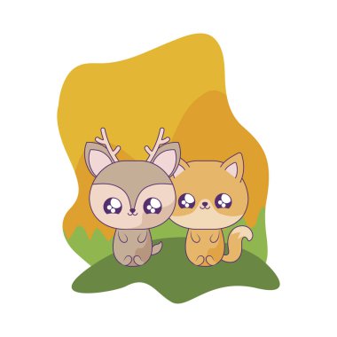 reindeer bebek hayvanlar kawaii ile sevimli tilki