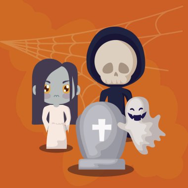 simgeler cadılar bayramı ile gizlenmiş sevimli çocuklar