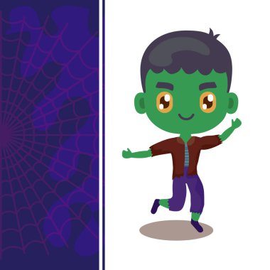 frankenstein kılığında sevimli çocuk