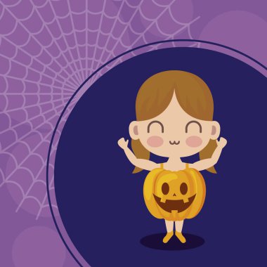 balkabağı kılığında sevimli kız