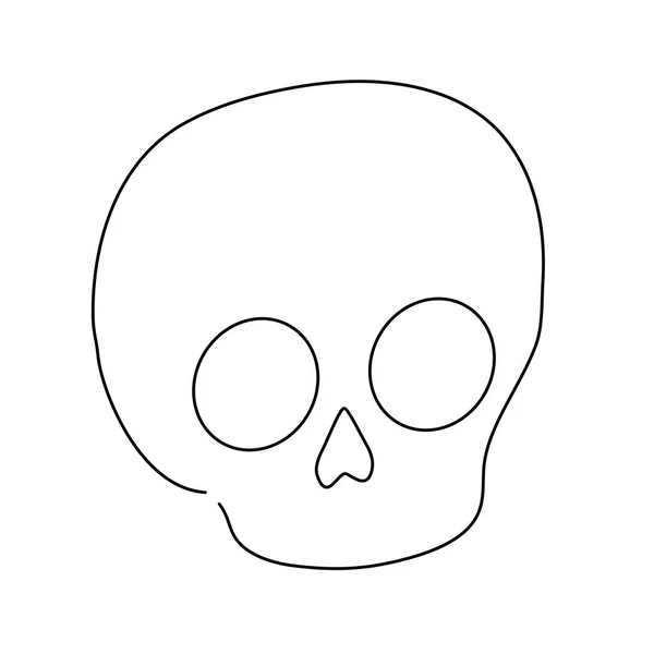 Cráneo muerto halloween aislado icono — Vector de stock