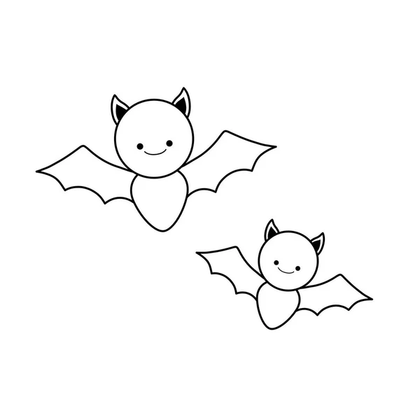 Murciélagos volando halloween aislado icono — Archivo Imágenes Vectoriales