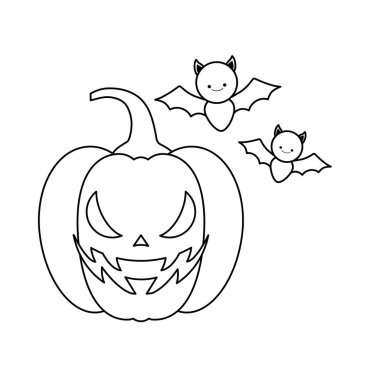 uçan yarasalar ile halloween kabak