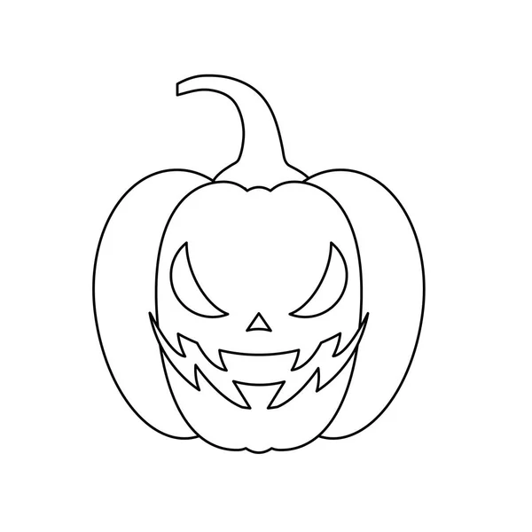 Calabaza de halloween icono aislado tradicional — Vector de stock