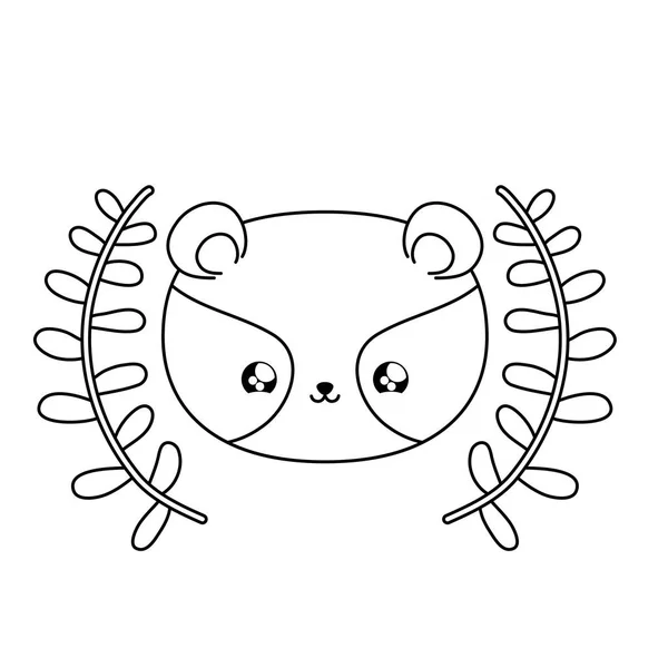 Linda cabeza de mapache bebé animal kawaii — Vector de stock