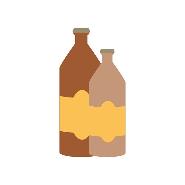 Bottles beers oktoberfest festival icons — Stock Vector