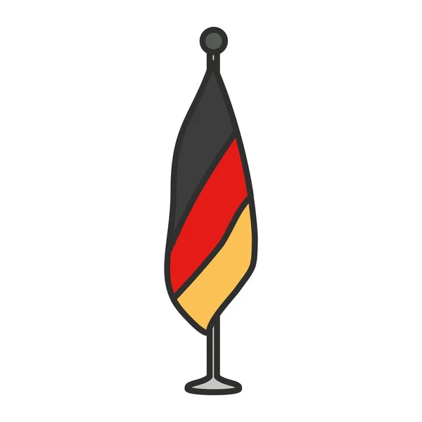 Bandiera del paese germania nell'icona del palo — Vettoriale Stock