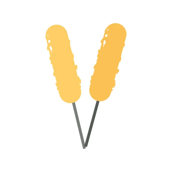 Delicious broaster sausage food icon — Stock Vector