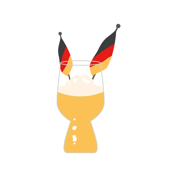 Bierglas mit Deutschland-Fahne auf dem Oktoberfest — Stockvektor