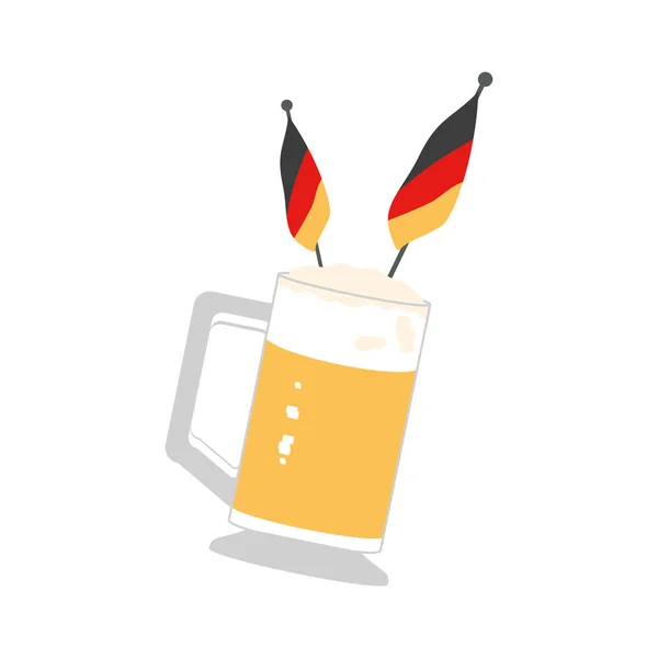 Tarro de cerveza con bandera de Alemania oktoberfest festival — Archivo Imágenes Vectoriales