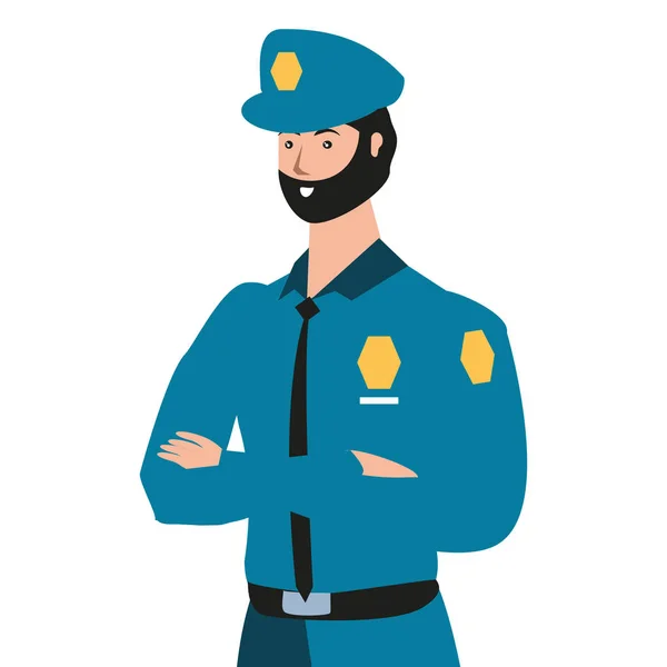 Agente di polizia lavoratore avatar personaggio — Vettoriale Stock