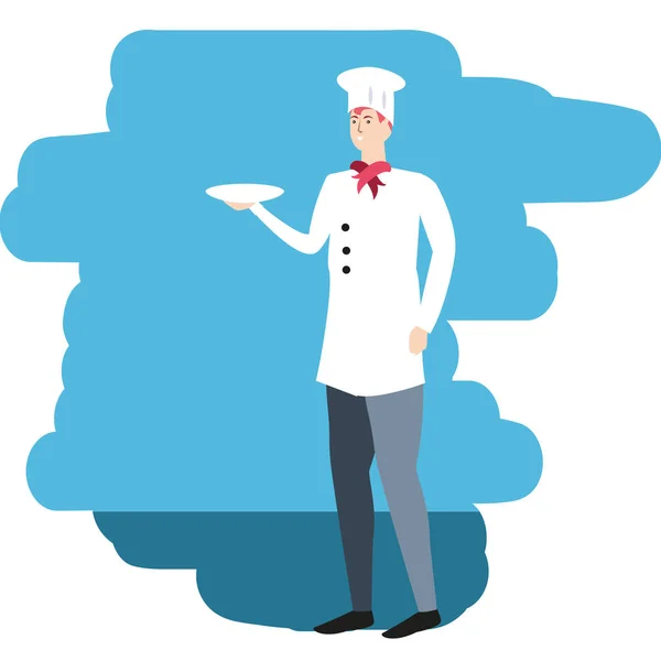 Profesional chef trabajador avatar carácter — Vector de stock