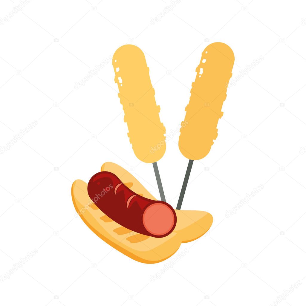 delicious broaster sausage food icon