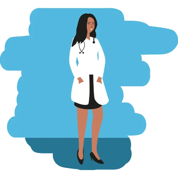Afro donna medico lavoratore carattere — Vettoriale Stock