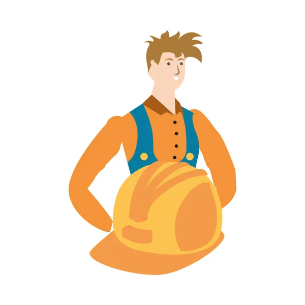 Builder constructor worker avatar character — Stock Vector