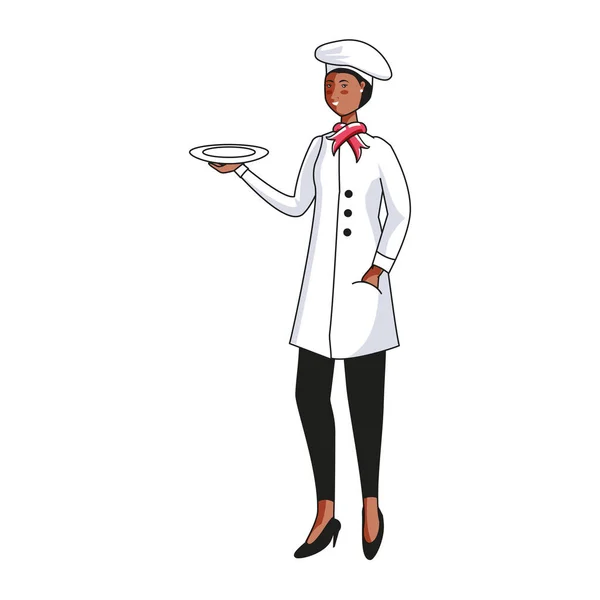 Female chef worker avatar character — Stock Vector