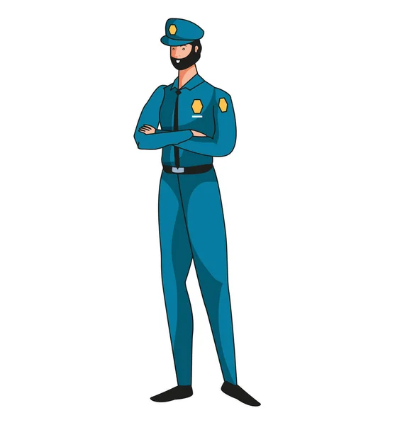 Policía trabajador avatar carácter — Vector de stock