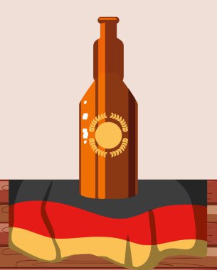 almanya bayrağı oktoberfest festivali ile şişe bira