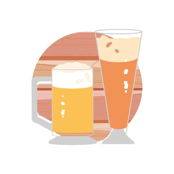 Glas Bier auf Oktoberfest-Ikone — Stockvektor