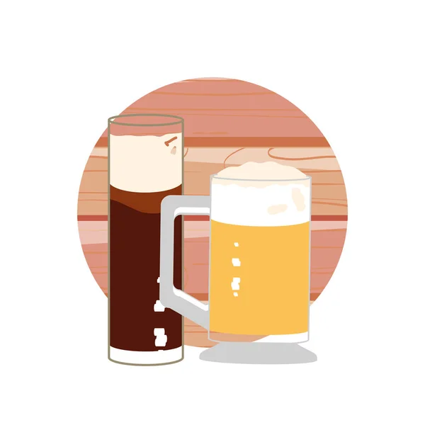 Glass of beer oktoberfest icon — Stock Vector