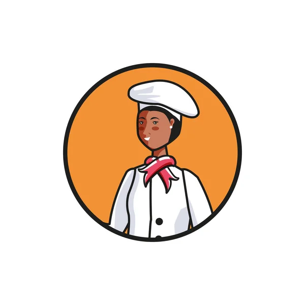 Female chef worker avatar character — Stock Vector